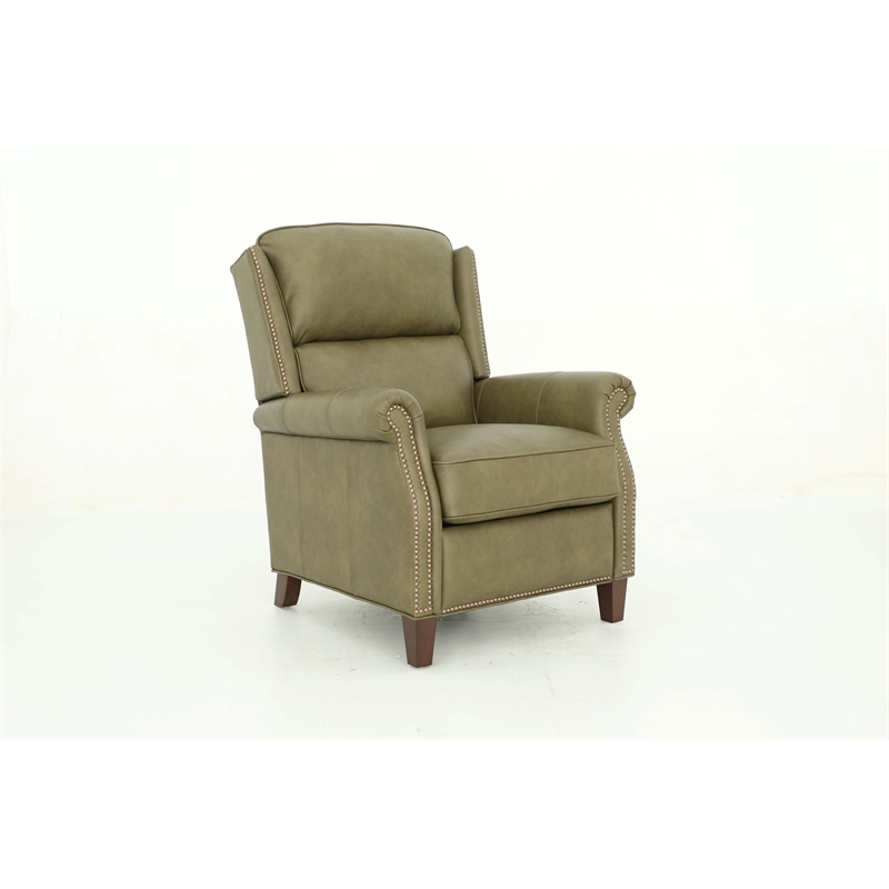 Pemberly Row Premium Push Thru The Arms Recliner in Oasis Olive