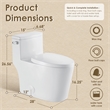 Pemberly Row Side-Flush Elongated One-Pc Ceramic Toilet with ADA Height in White