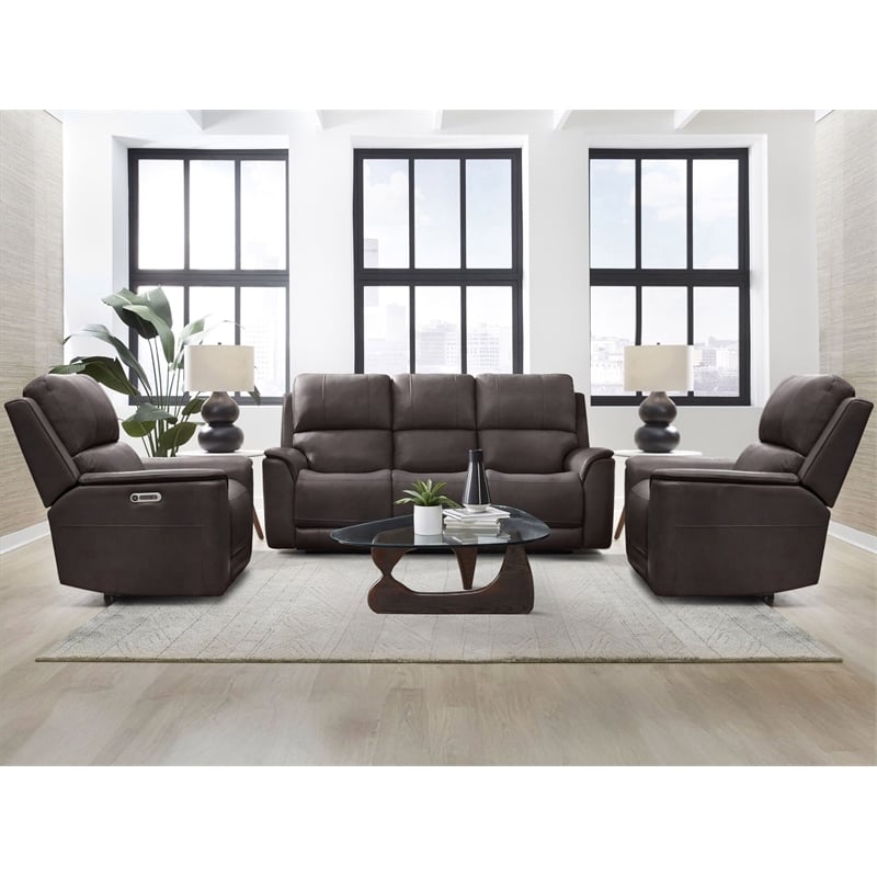 Pemberly Row Premium Zero Gravity Power Recliner Set of 2 in Brown