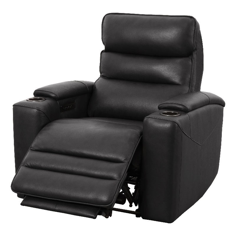 Pemberly Row Zero Gravity Power Recliner with Storage in Black