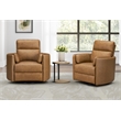 Pemberly Row Power Swivel Glider Recliner Set of 2 in Vintage Caramel