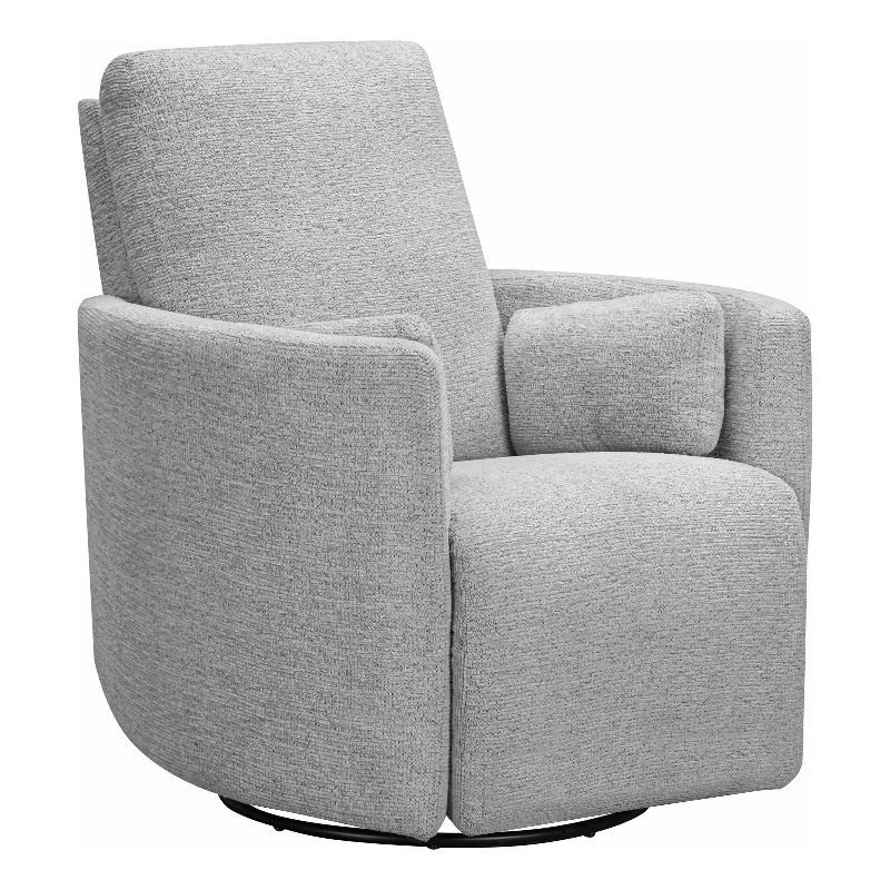 Pemberly Row Manual Swivel Glider Recliner with Storage in Fog