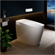 Pemberly Row White Ceramic Smart Toilet with Tank Flush Bidet and Auto Open Lid