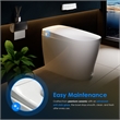 Pemberly Row White Ceramic Smart Toilet with Tank Flush Bidet and Auto Open Lid
