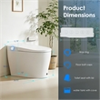 Pemberly Row White Ceramic Smart Toilet with Tank Flush Bidet and Auto Open Lid