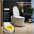 Pemberly Row White Ceramic Smart Toilet with Tank Flush Bidet and Auto Open Lid