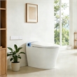 Pemberly Row White Ceramic Smart Toilet with Tankless Flush Bidet and Auto Flush