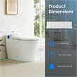 Pemberly Row White Ceramic Smart Toilet with Tankless Flush Bidet and Auto Flush