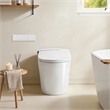 Pemberly Row White Ceramic Smart Toilet with Tankless Flush Bidet and Auto Flush