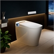 Pemberly Row White Ceramic Smart Toilet with Tankless Flush Bidet and Auto Flush
