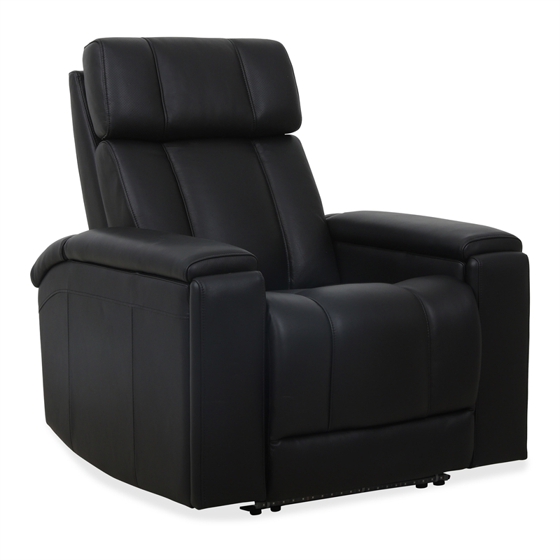 Pemberly Row Zero Gravity Power Recliner with Storage in Black