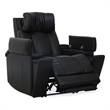 Pemberly Row Zero Gravity Power Recliner with Storage in Black