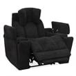 Pemberly Row Ebony Zero Gravity Power 3 Seat Home Theater Seating with 2 Wedges