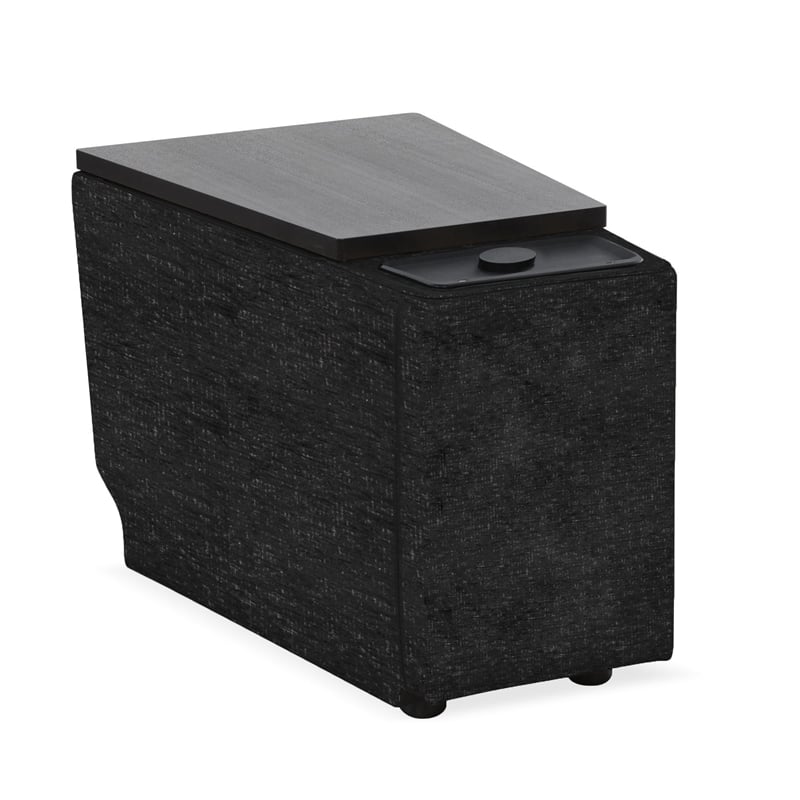 Pemberly Row Ebony Zero Gravity Power 3 Seat Home Theater Seating with 2 Wedges