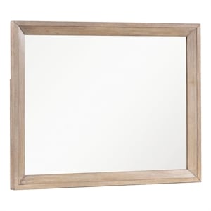 Pemberly Row Solid Wood Dovetail Drawer Bedroom Mirror in Brown