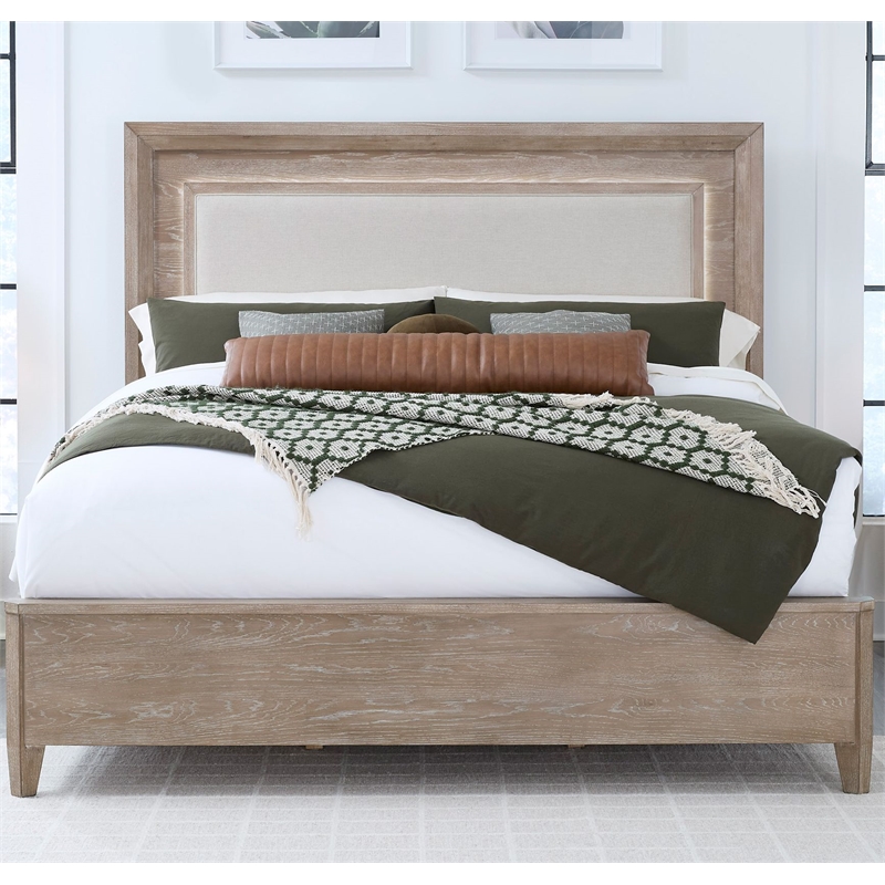 Pemberly Row Solid Wood King Bed with 2 Nightstands with Solid Frame