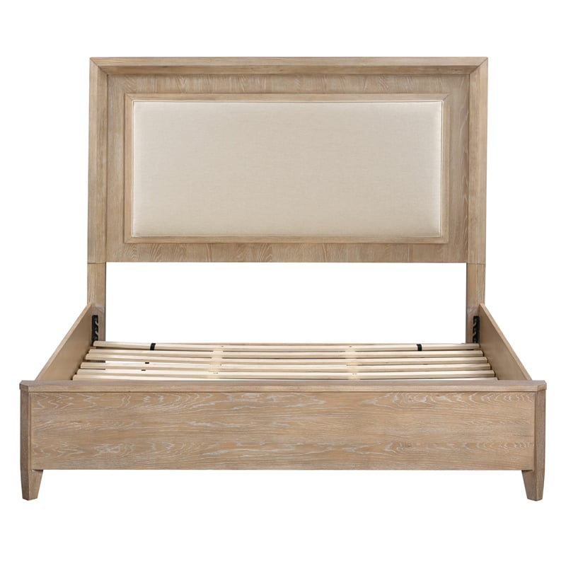 Pemberly Row Solid Wood King Bed with 2 Nightstands with Solid Frame