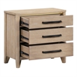 Pemberly Row Solid Wood King Bed with 2 Nightstands with Solid Frame