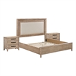 Pemberly Row Solid Wood King Bed with 2 Nightstands with Solid Frame