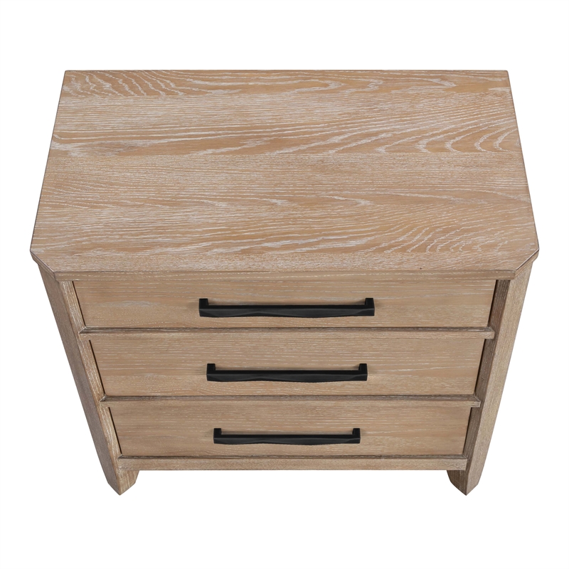 Pemberly Row Solid Wood King Bed Frame with Nightstand with Solid Frame