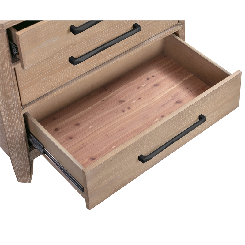 Pemberly Row Solid Wood King Bed Frame with Nightstand with Solid Frame