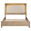 Pemberly Row Solid Wood King Bed Frame with Nightstand with Solid Frame