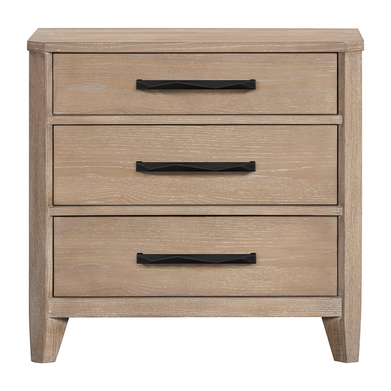 Pemberly Row Solid Wood King Bed Frame with Nightstand with Solid Frame
