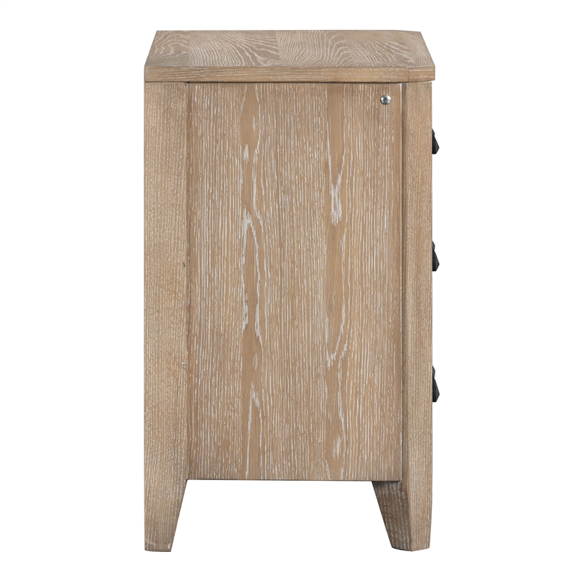 Pemberly Row Solid Wood King Bed Frame with Nightstand with Solid Frame