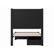 Pemberly Row Twin XL Platform Bed with Footboard and Drawers in Black