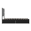Pemberly Row Twin XL Platform Bed with Footboard and Drawers in Black