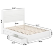 Pemberly Row Full Platform Bed with Footboard and Drawers in White