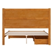 Pemberly Row Queen Platform Bed with Footboard and Drawers in Light Toffee