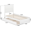 Pemberly Row Twin XL Platform Bed with Footboard and Twin XL Trundle in White