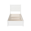Pemberly Row Twin XL Platform Bed with Footboard and Twin XL Trundle in White