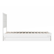 Pemberly Row Twin XL Platform Bed with Footboard and Twin XL Trundle in White