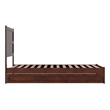 Pemberly Row Twin XL Platform Bed with Footboard and Twin XL Trundle in Walnut