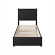Pemberly Row Twin XL Platform Bed with Footboard and Twin XL Trundle in Black