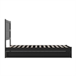 Pemberly Row Twin XL Platform Bed with Footboard and Twin XL Trundle in Black