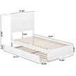 Pemberly Row Twin Platform Bed with Footboard and Twin Trundle in White