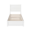 Pemberly Row Twin Platform Bed with Footboard and Twin Trundle in White