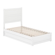 Pemberly Row Twin Platform Bed with Footboard and Twin Trundle in White