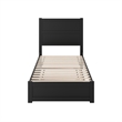 Pemberly Row Twin Platform Bed with Footboard and Twin Trundle in Black