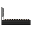 Pemberly Row Twin Platform Bed with Footboard and Twin Trundle in Black