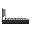 Pemberly Row Queen Platform Bed with Footboard and Twin XL Trundle in Black