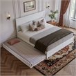 Pemberly Row King Platform Bed with Footboard and Twin XL Trundle in White