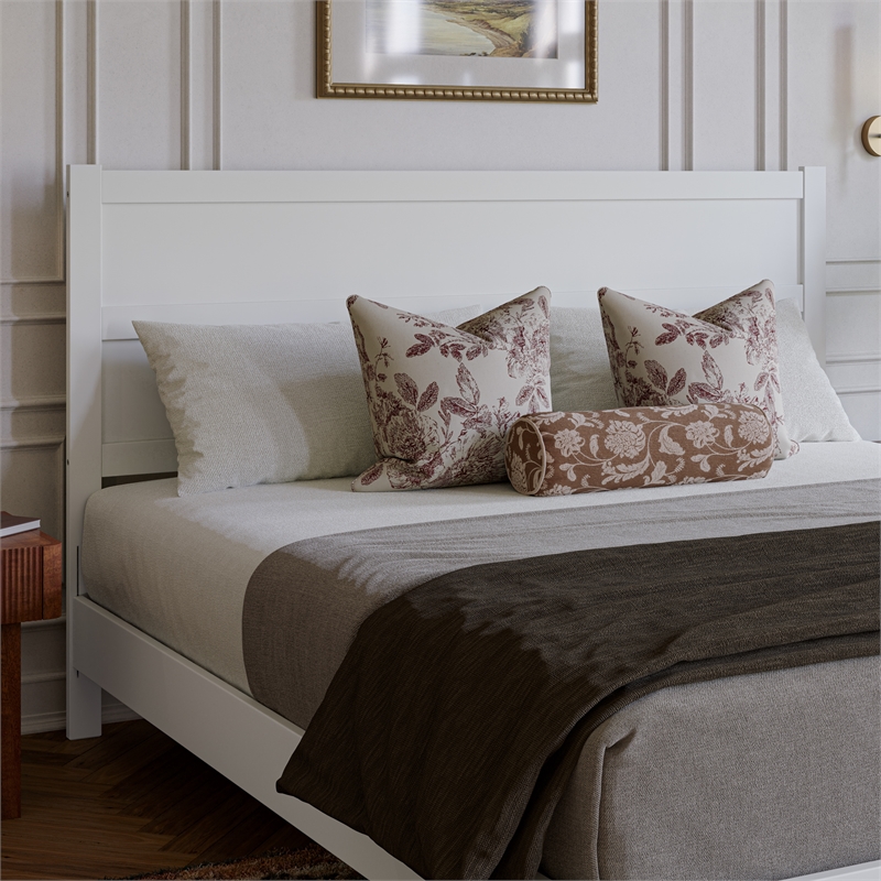 Pemberly Row King Platform Bed with Footboard and Twin XL Trundle in White