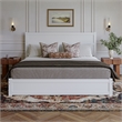 Pemberly Row King Platform Bed with Footboard and Twin XL Trundle in White