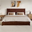 Pemberly Row King Platform Bed with Footboard and Twin XL Trundle in Walnut