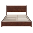 Pemberly Row King Platform Bed with Footboard and Twin XL Trundle in Walnut
