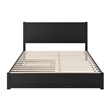 Pemberly Row King Platform Bed with Footboard and Twin XL Trundle in Black